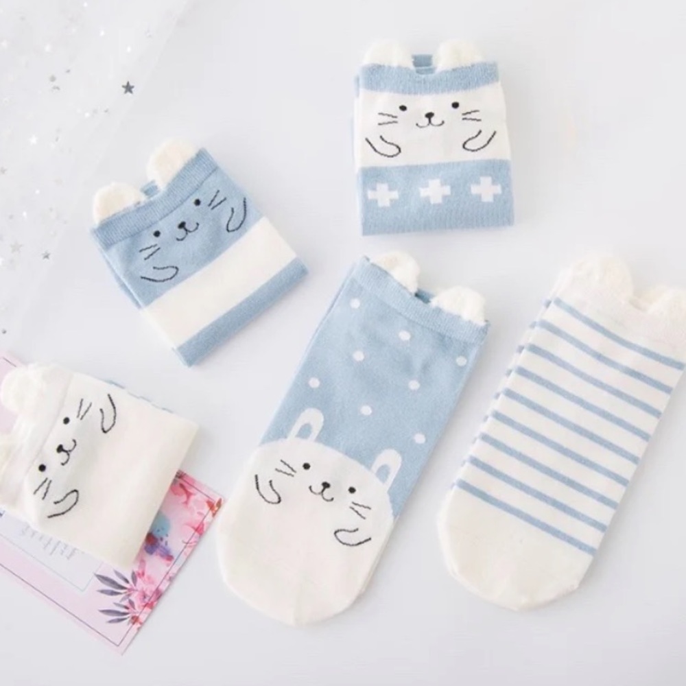 animal socks with ears (NEW WITH TAGS) sheep, bunny, cat